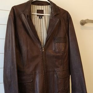 Gap brown leather jacket.